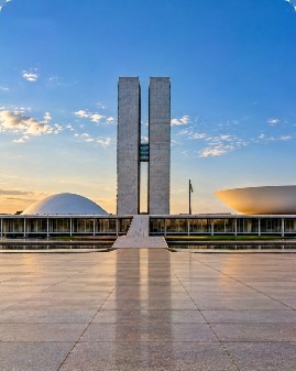 Cenário Congresso Nacional, Brasília, para fotos de moda com IA