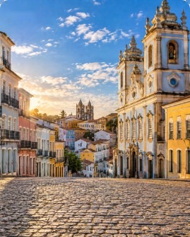 Cenário Pelourinho, Salvador, para campanhas de moda geradas por IA