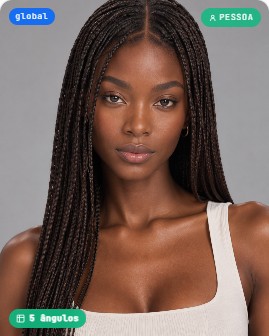 Lia, modelo virtual negra com tranças da Moddara