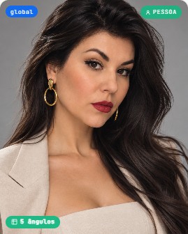 Marta, modelo virtual morena da Moddara para fotos de moda com IA